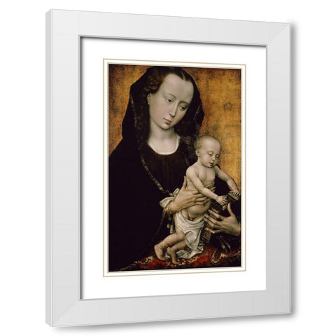 Madonna and Child White Modern Wood Framed Art Print with Double Matting by Van der Weyden, Rogier