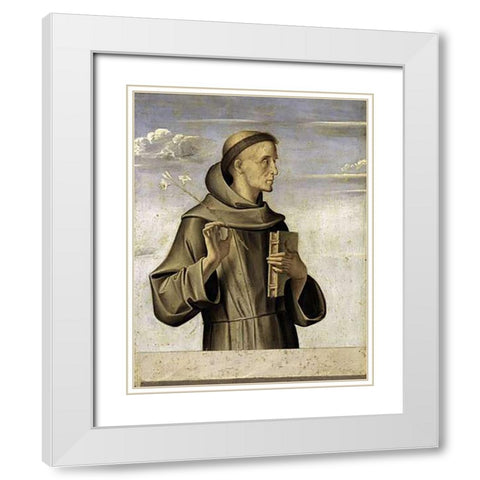 Saint Anthony White Modern Wood Framed Art Print with Double Matting by Vivarini, Alvise