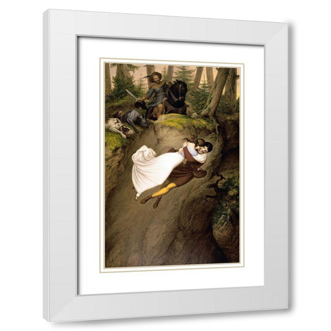 Leap from the Rock White Modern Wood Framed Art Print with Double Matting by Von Carolsfeld, Julius Schnorr