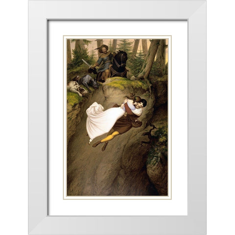 Leap from the Rock White Modern Wood Framed Art Print with Double Matting by Von Carolsfeld, Julius Schnorr