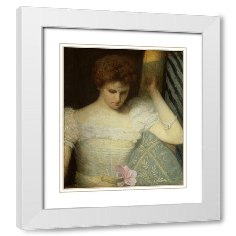 The Orchid White Modern Wood Framed Art Print with Double Matting by Weir, Julian Alden