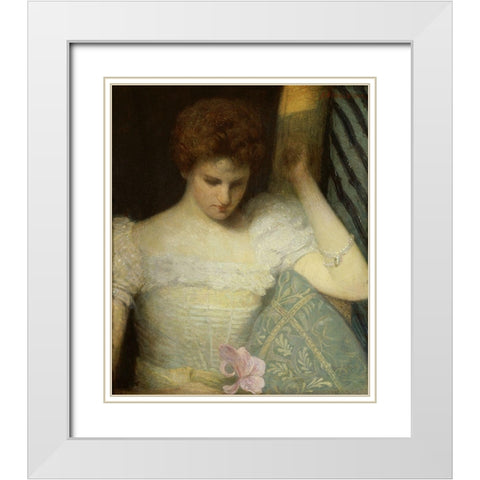 The Orchid White Modern Wood Framed Art Print with Double Matting by Weir, Julian Alden