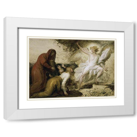 The Angel at the Tomb of Museumist White Modern Wood Framed Art Print with Double Matting by West, Benjamin