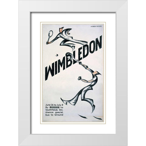 Wimbledon White Modern Wood Framed Art Print with Double Matting by Andrews, Sybil
