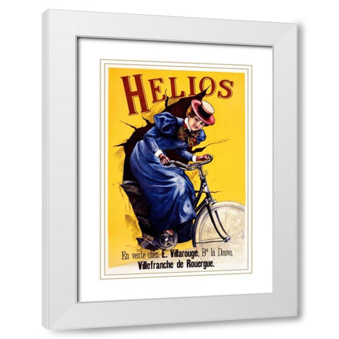 Helios White Modern Wood Framed Art Print with Double Matting by Unknown