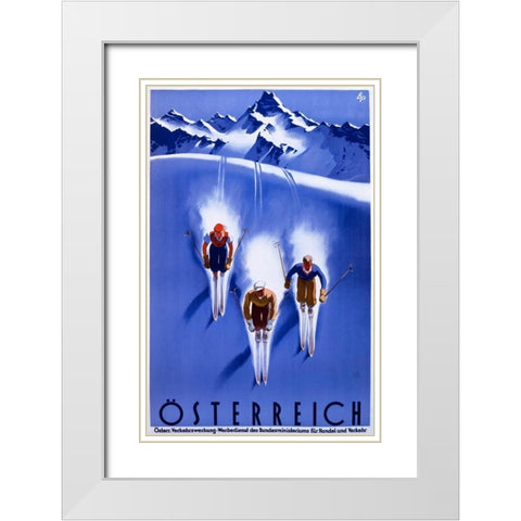 Österreich White Modern Wood Framed Art Print with Double Matting by Unknown
