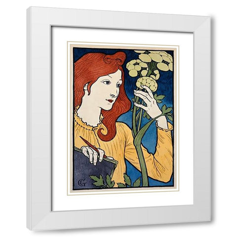 Salon des Cent / ExVintageition E Grasset White Modern Wood Framed Art Print with Double Matting by Grasset, Eugene