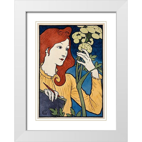 Salon des Cent / ExVintageition E Grasset White Modern Wood Framed Art Print with Double Matting by Grasset, Eugene