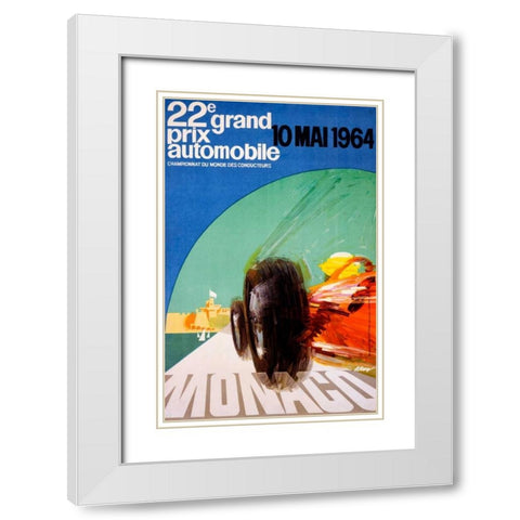 22e grand prix / 10 Mai 1964 White Modern Wood Framed Art Print with Double Matting by May, J.