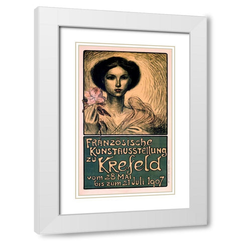 Franzosische Kunstausstellung zu Krefeld White Modern Wood Framed Art Print with Double Matting by Steinlen, Theophile