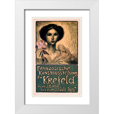 Franzosische Kunstausstellung zu Krefeld White Modern Wood Framed Art Print with Double Matting by Steinlen, Theophile