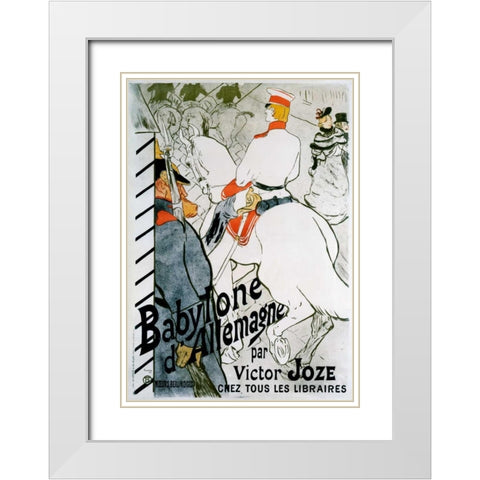Babylone d’Allemagne White Modern Wood Framed Art Print with Double Matting by Toulouse-Lautrec, Henri