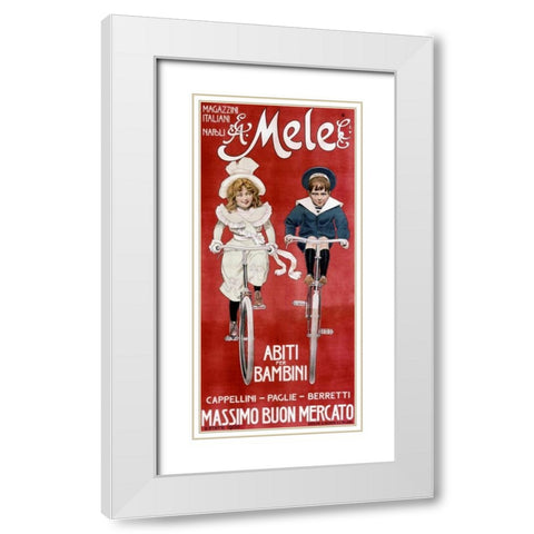 Mele and Ci / Abiti per Bambini White Modern Wood Framed Art Print with Double Matting by Villa, Aleardo