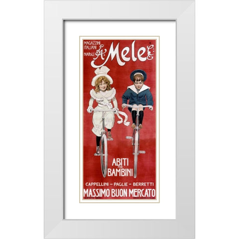Mele and Ci / Abiti per Bambini White Modern Wood Framed Art Print with Double Matting by Villa, Aleardo