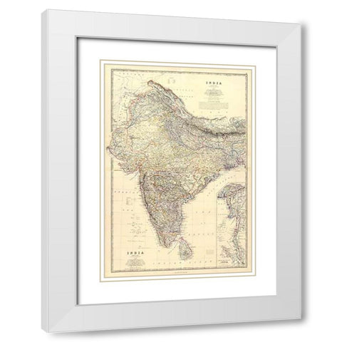 ComVintageite: India, 1861 White Modern Wood Framed Art Print with Double Matting by Johnston, Alexander Keith