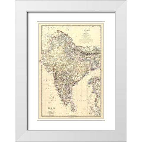 ComVintageite: India, 1861 White Modern Wood Framed Art Print with Double Matting by Johnston, Alexander Keith