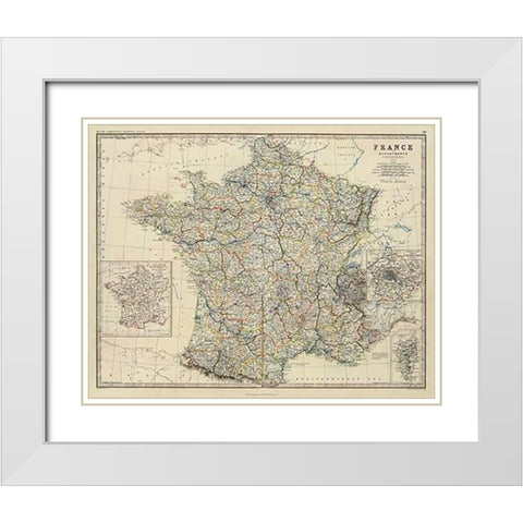 France, 1861 White Modern Wood Framed Art Print with Double Matting by Johnston, Alexander Keith