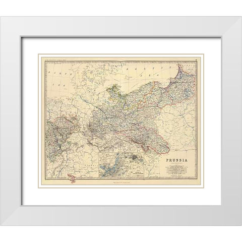 Prussia, 1861 White Modern Wood Framed Art Print with Double Matting by Johnston, Alexander Keith