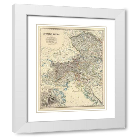Austria West, 1861 White Modern Wood Framed Art Print with Double Matting by Johnston, Alexander Keith
