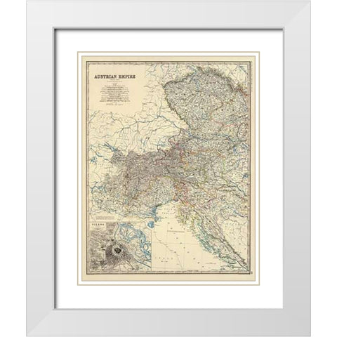 Austria West, 1861 White Modern Wood Framed Art Print with Double Matting by Johnston, Alexander Keith