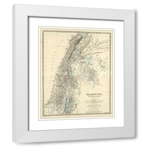 Palestine, 1861 White Modern Wood Framed Art Print with Double Matting by Johnston, Alexander Keith