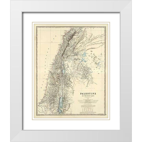 Palestine, 1861 White Modern Wood Framed Art Print with Double Matting by Johnston, Alexander Keith