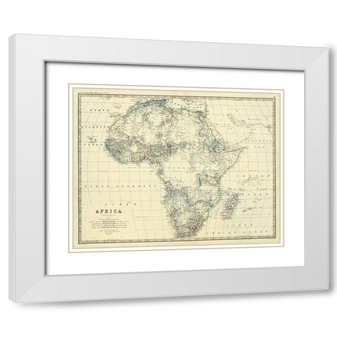 Africa, 1861 White Modern Wood Framed Art Print with Double Matting by Johnston, Alexander Keith