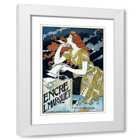 Encre L. Marquet White Modern Wood Framed Art Print with Double Matting by Grasset, Eugene