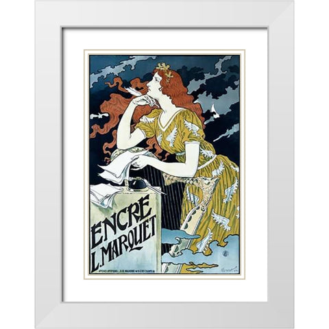 Encre L. Marquet White Modern Wood Framed Art Print with Double Matting by Grasset, Eugene