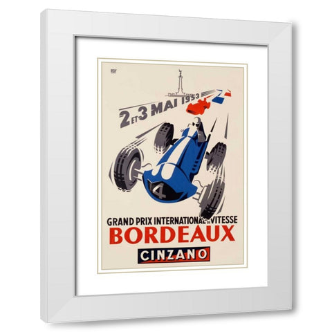 Grand Prix/Bordeaux White Modern Wood Framed Art Print with Double Matting by Roy