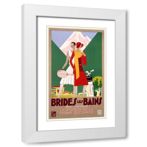 Brides-les-Bains White Modern Wood Framed Art Print with Double Matting by Benigni, Leon