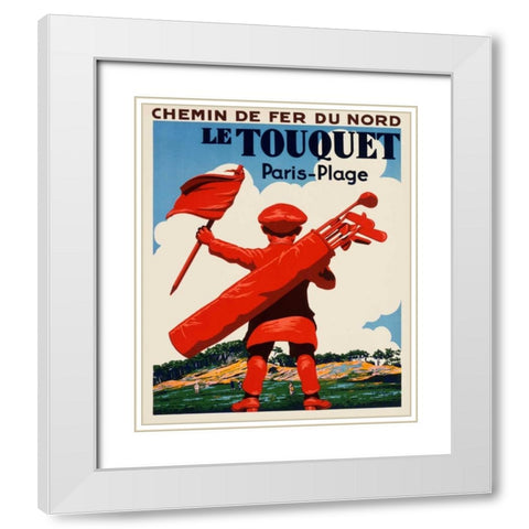 Le Touquet Paris-Plage White Modern Wood Framed Art Print with Double Matting by Courchinoux, Edouard