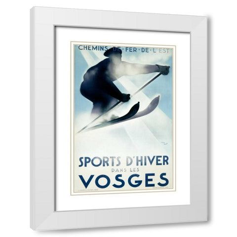 Vosges/Sports d’Hiver White Modern Wood Framed Art Print with Double Matting by Theodoro