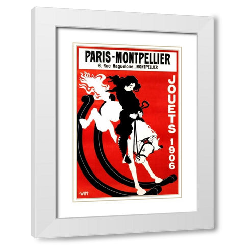 Paris-Montpellier White Modern Wood Framed Art Print with Double Matting by Wim