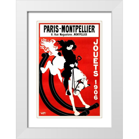 Paris-Montpellier White Modern Wood Framed Art Print with Double Matting by Wim