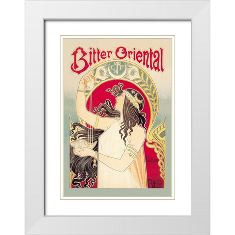 Bitter Oriental White Modern Wood Framed Art Print with Double Matting by Livemont, Privat