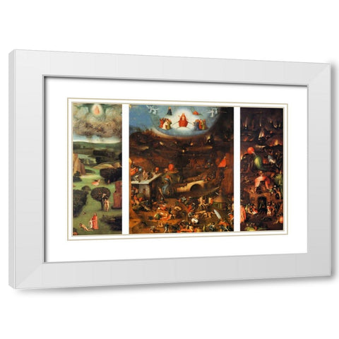 The Last Judgement White Modern Wood Framed Art Print with Double Matting by Bosch, Hieronymus