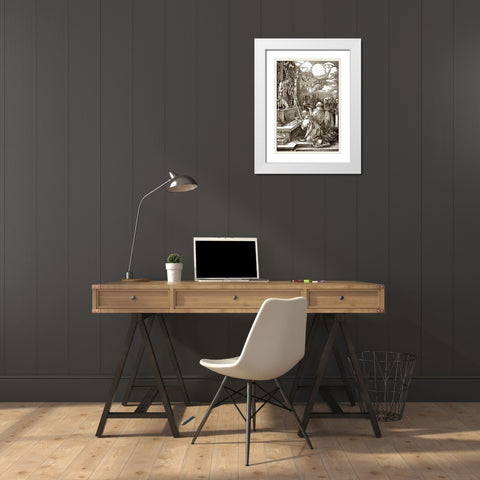 The Mass Of St Gregory White Modern Wood Framed Art Print with Double Matting by Durer, Albrecht