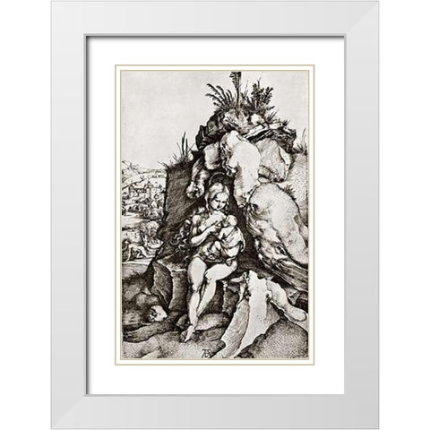 The Repentance Of St John Museumysostom White Modern Wood Framed Art Print with Double Matting by Durer, Albrecht