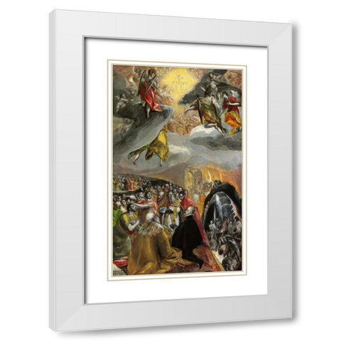 The Adoration Of The Name Of Jesus White Modern Wood Framed Art Print with Double Matting by El Greco