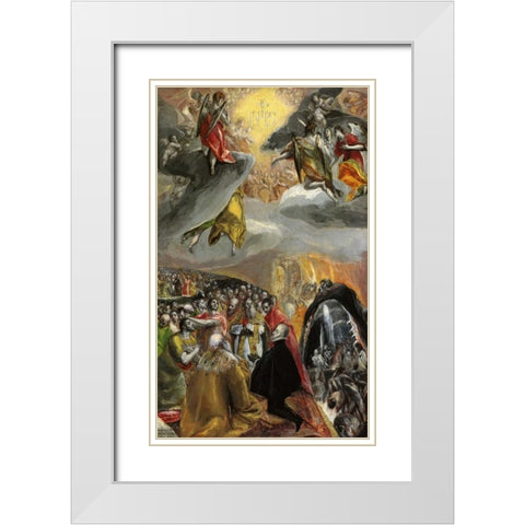 The Adoration Of The Name Of Jesus White Modern Wood Framed Art Print with Double Matting by El Greco