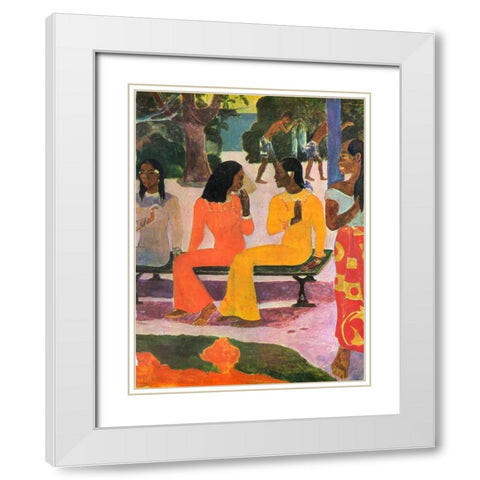 We Shall Not Go To Market Detail White Modern Wood Framed Art Print with Double Matting by Gauguin, Paul