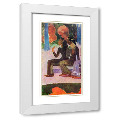We Shall Not Go To Market Detail 2 White Modern Wood Framed Art Print with Double Matting by Gauguin, Paul