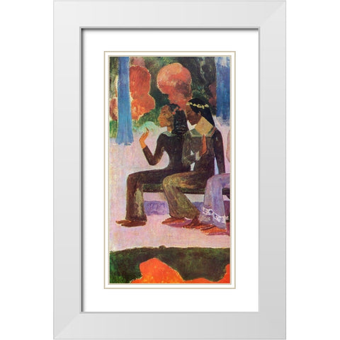 We Shall Not Go To Market Detail 2 White Modern Wood Framed Art Print with Double Matting by Gauguin, Paul