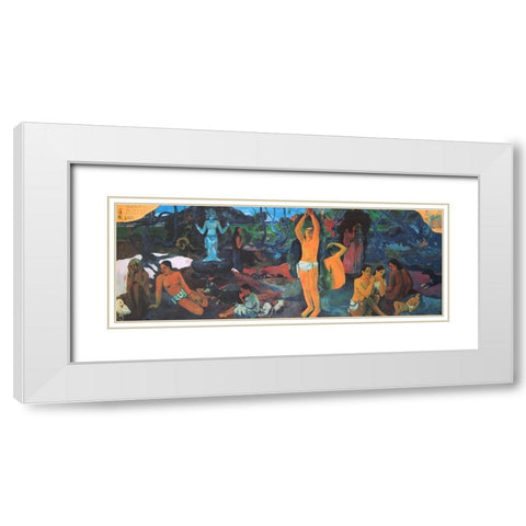 Where Are We Going White Modern Wood Framed Art Print with Double Matting by Gauguin, Paul