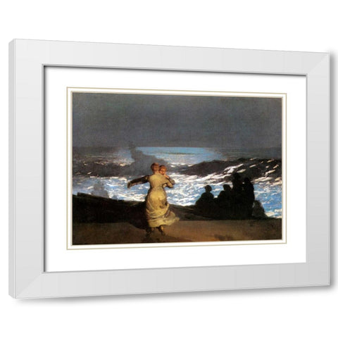 A Summer Night White Modern Wood Framed Art Print with Double Matting by Homer, Winslow