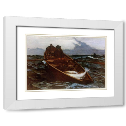 Fog Warning White Modern Wood Framed Art Print with Double Matting by Homer, Winslow