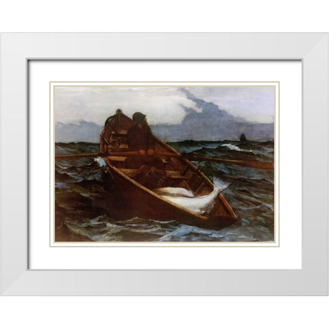 Fog Warning White Modern Wood Framed Art Print with Double Matting by Homer, Winslow