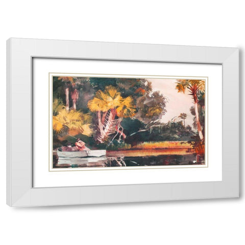 Homosassa Jungle White Modern Wood Framed Art Print with Double Matting by Homer, Winslow