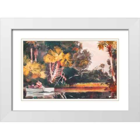 Homosassa Jungle White Modern Wood Framed Art Print with Double Matting by Homer, Winslow